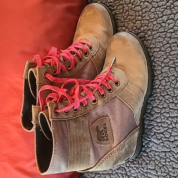 Sorel Shoes - SOREL oiled leather and canas grayish color